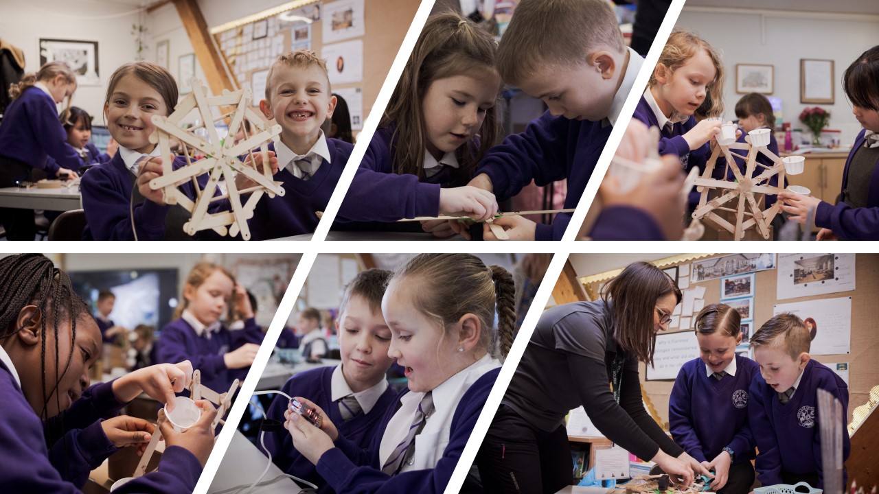 Year 2 making micro:bit controlled ferris wheels